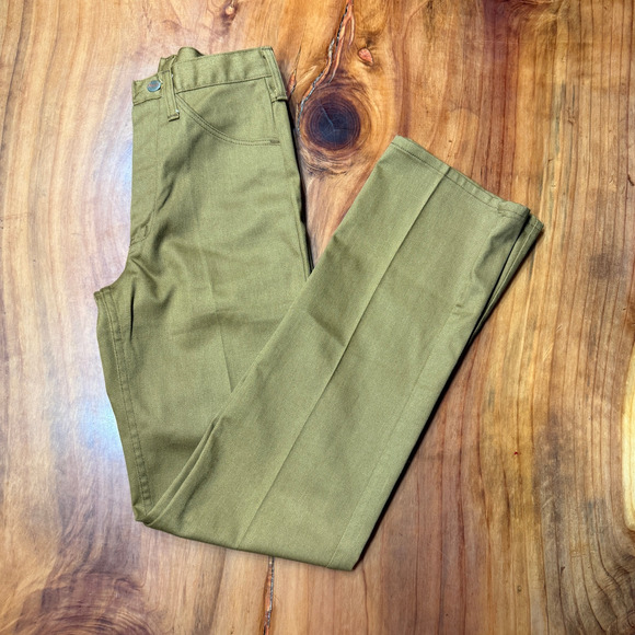 Vintage Wrangler Men's Pants 27 x 34 USA Made Straight Leg Western Brown Y4-26 - Picture 1 of 6